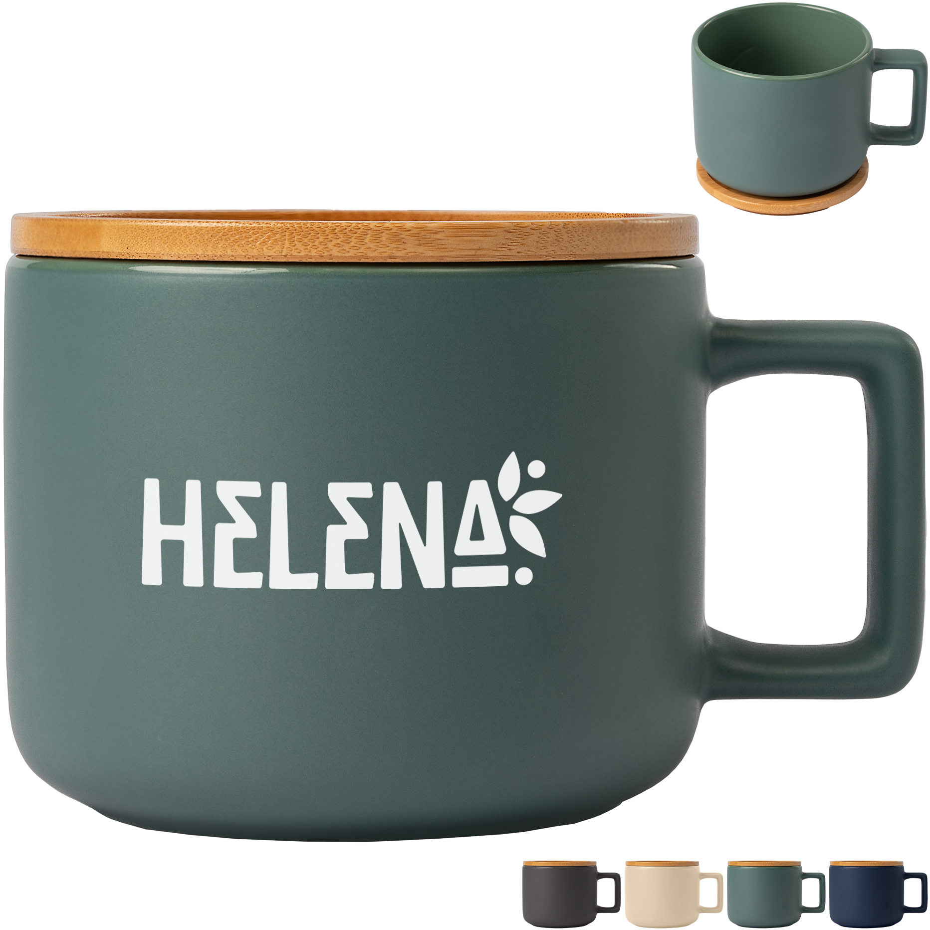 Product Photo 1 Café Virtuoso Ceramic Mug with Bamboo Lid, 12oz.