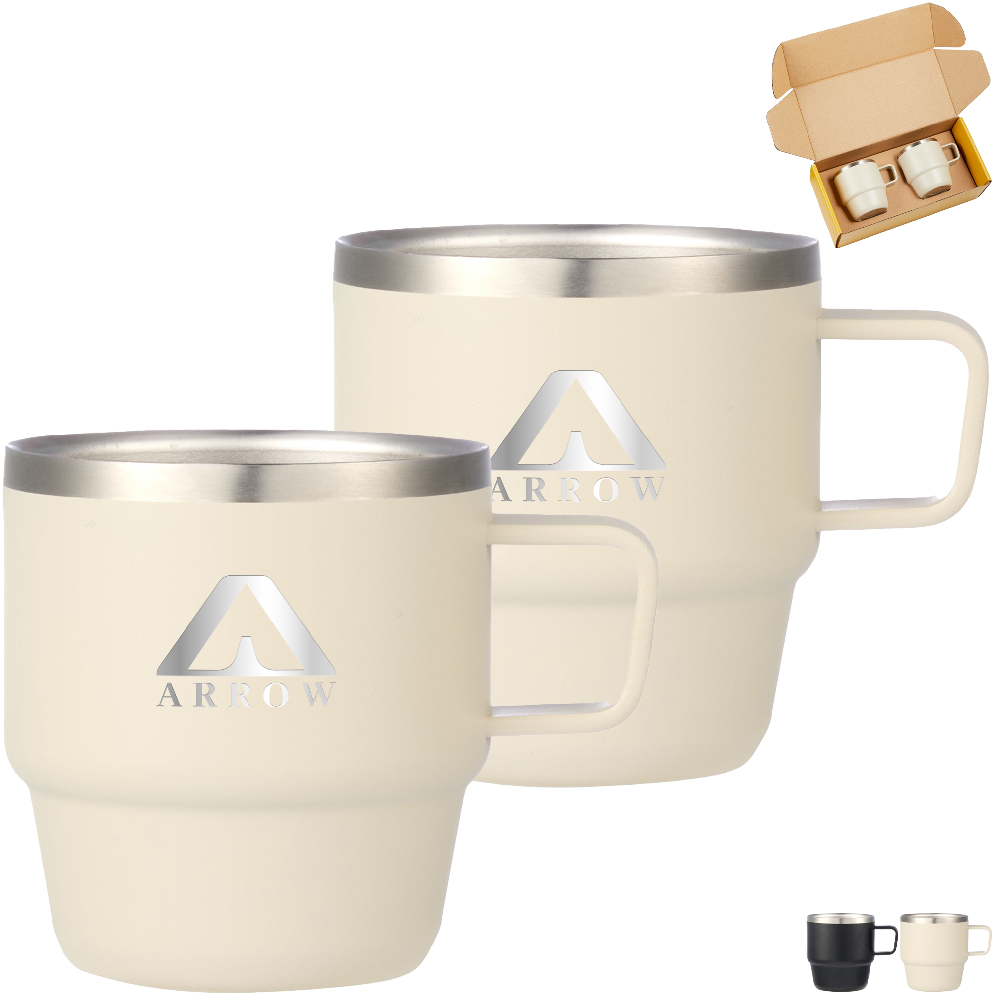 Product Photo 1 Doppio Stackable Recycled Mug Set, 6oz.