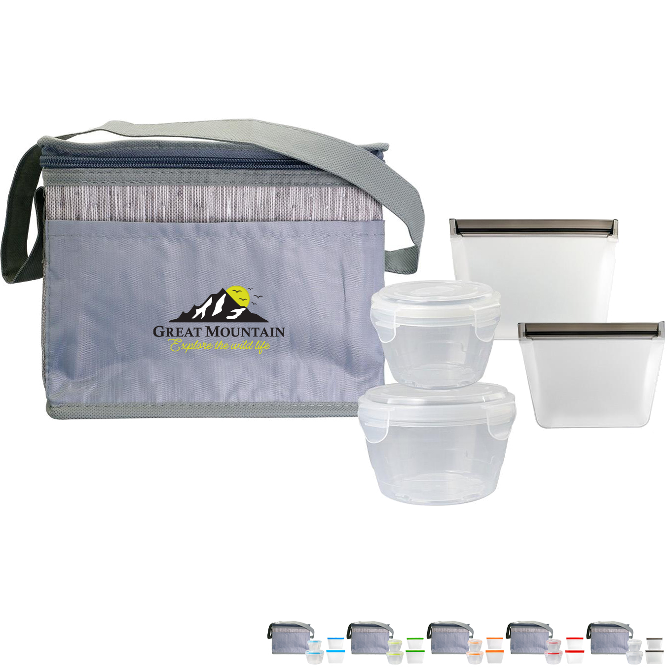 Product Photo 1 Gray Graph Nested Bagged Lunch Set