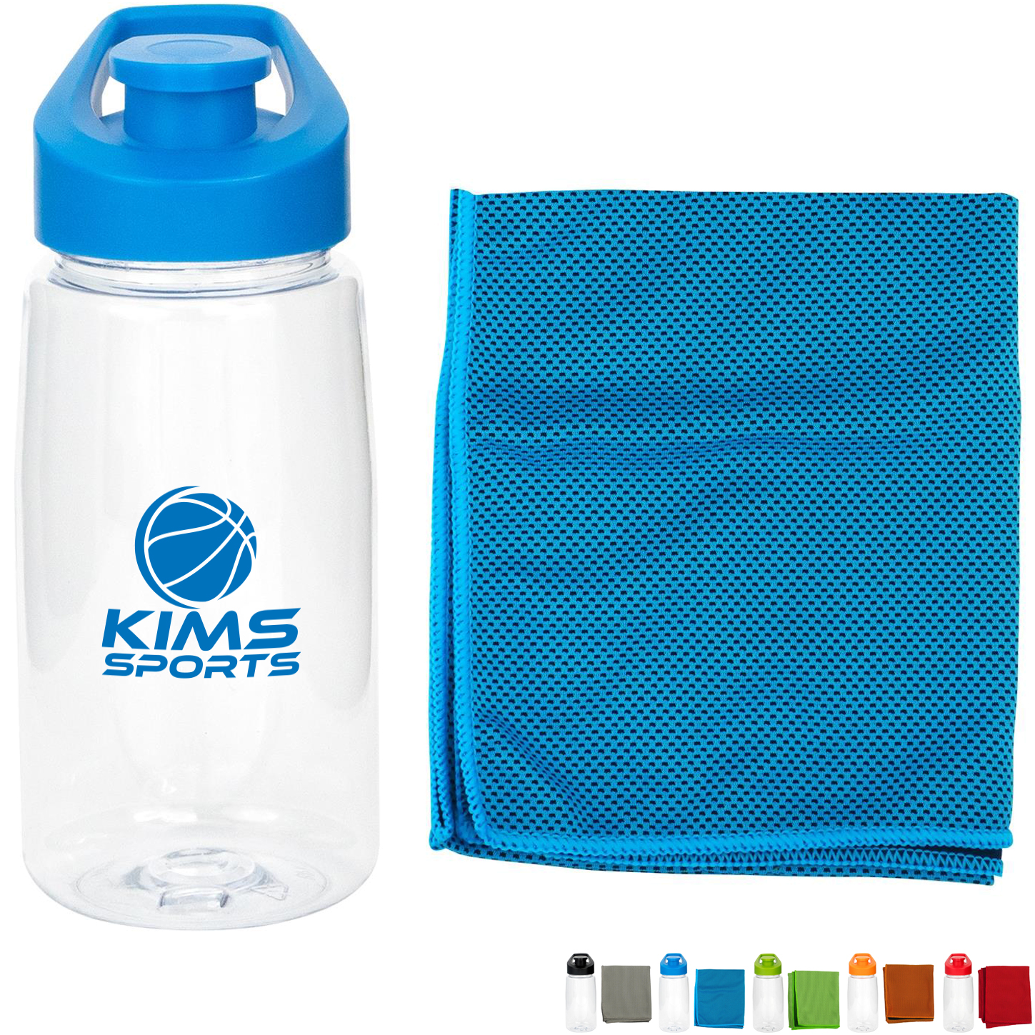 Product Photo 1 Recycled Easy Pour Fitness Bottle & Cloth Set, 18oz.