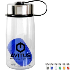 Metal Lanyard Lid Recycled Bottle w/ Floating Infuser, 18oz. - AL1753