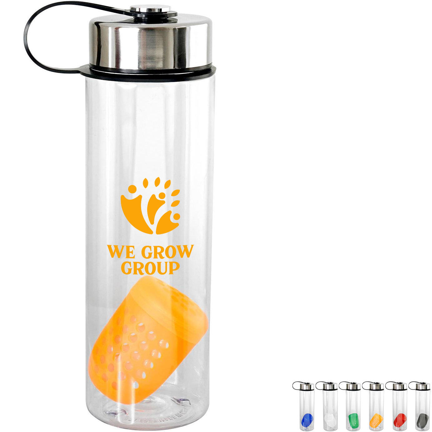 Product Photo 1 Metal Lanyard Lid Recycled Bottle w/ Floating Infuser, 24oz.