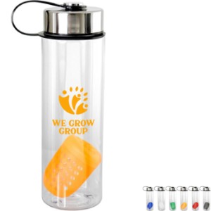 Metal Lanyard Lid Recycled Bottle w/ Floating Infuser, 24oz. - AL1754