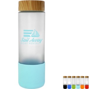 Bamboo Pattern Frosted Glass Grip Bottle, 22oz. - AL1766