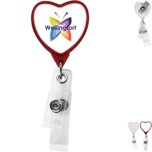 Anti-Microbial Heart With 2 Strap Reel - DE3410