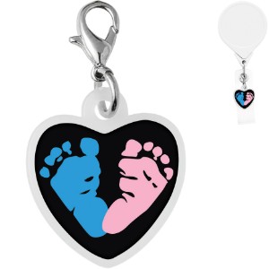 Heart Badge Reel Charm - DE3428
