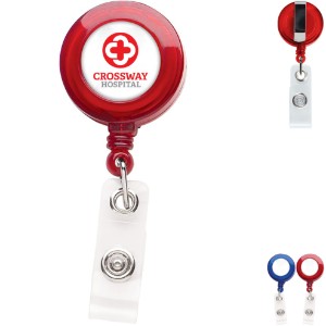 Translucent Good Round Badge Reel - DE3431