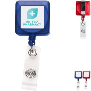 Translucent Good Square Badge Reel - DE3432