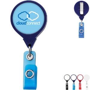 Jumbo Round Badge Reel with Belt Clip - DE3438