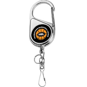 Chrome Heavy Duty Carabiner Badge Reel - DE3443