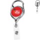 Chrome Carabiner Badge Reel with Belt Clip
