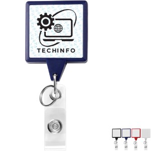 Square Dual Back Badge Reel - DE3455