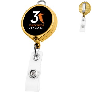 Gold Large Face Badge Reel - DE3471