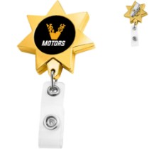 Gold Seven Point Star Badge Reel