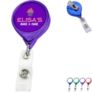 Color Chrome Jumbo Round Badge Reel - DE3475
