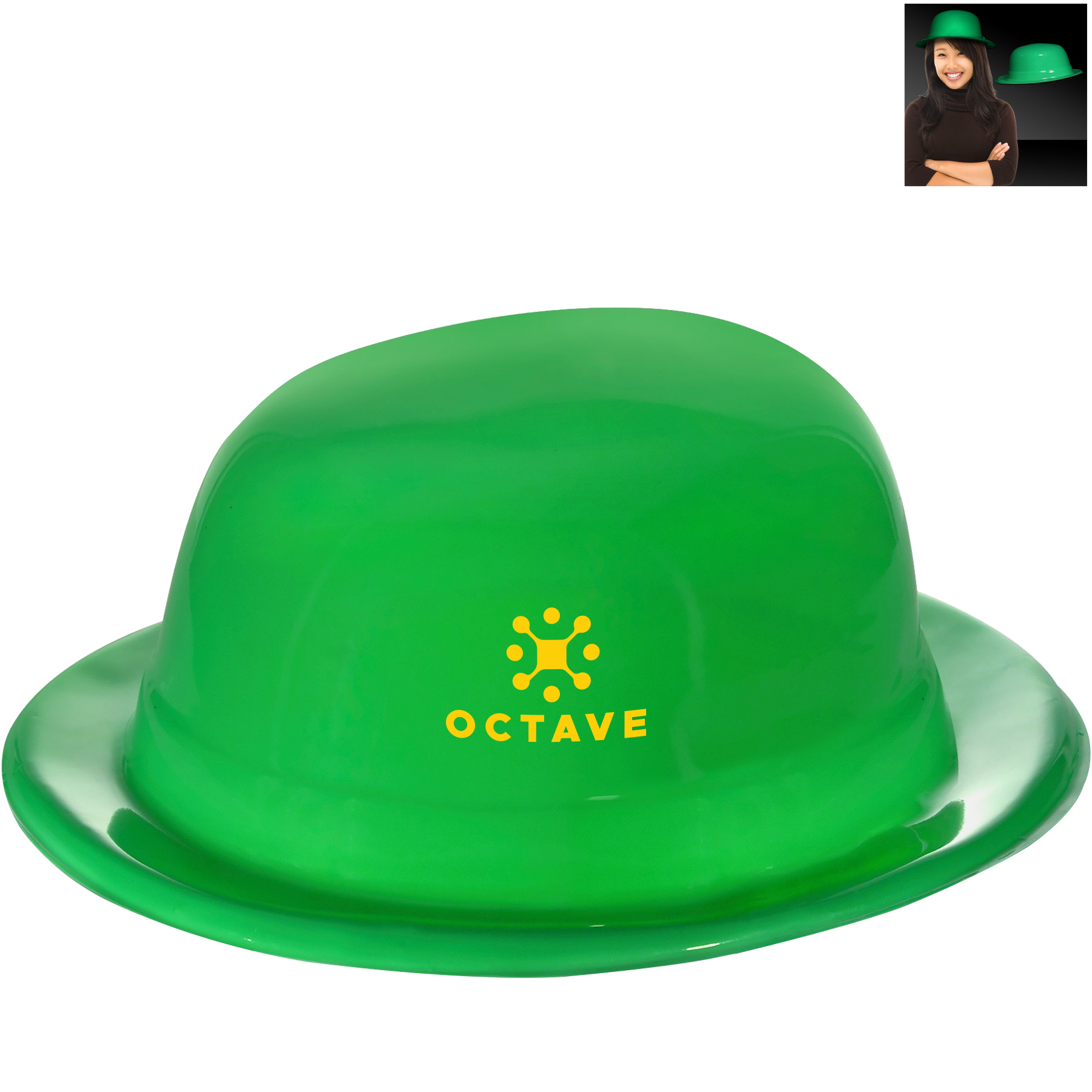 Product Photo 1 Green Plastic Derby Hat