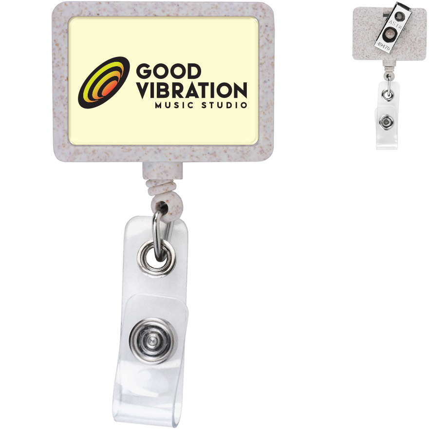 Product Photo 1 Wheat Straw Jumbo Rectangle Badge Reel
