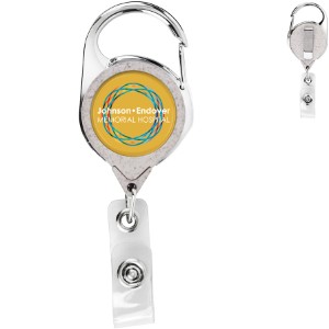 Wheat Straw Carabiner Badge Reel with Belt Clip - DE3494
