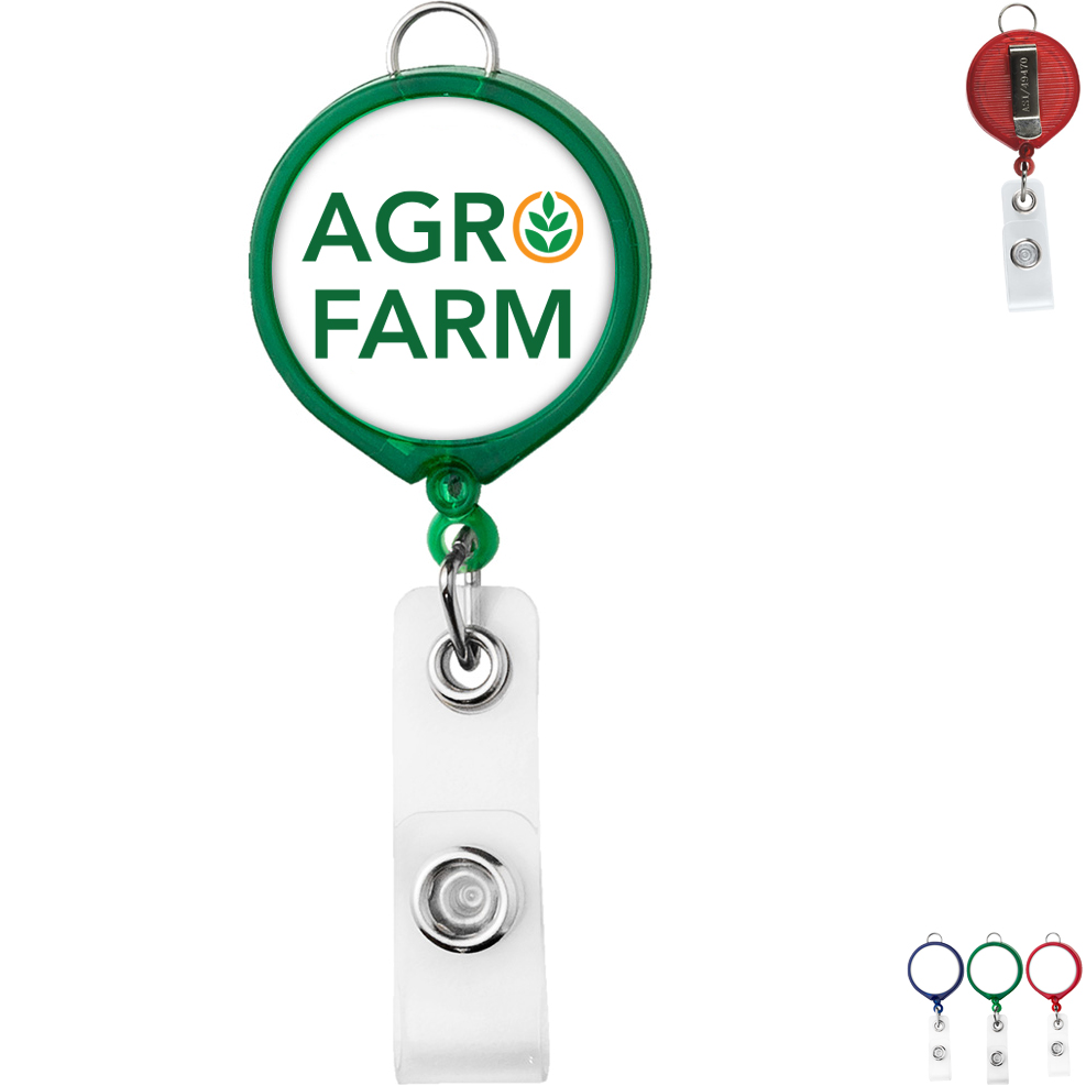 Product Photo 1 Translucent Large Face Badge Reel with Lanyard Attachment