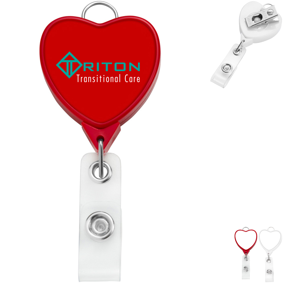 Product Photo 1 Jumbo Heart Badge Reel with Lanyard Attachment