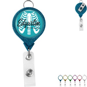 Jumbo Round Glitter Badge Reel - DE3515