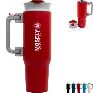 NAYAD® Genesis Stainless Steel Double-Wall Insulated Mug w/ Foldable Handle, 40oz. - AR1704