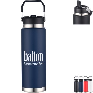 Senago Vacuum Insulated Stainless Steel Bottle w/ Built-In Straw, 30oz. - AR1706