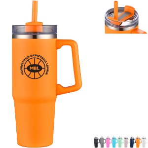 Milo Vacuum Insulated Stainless Steel Mug w/ Straw, 30oz. - AR1713