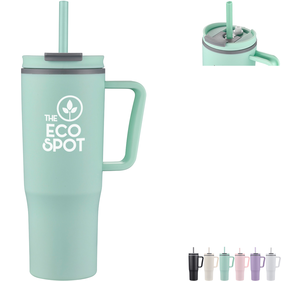 Product Photo 1 Sofia Double-Wall Polypropylene Mug w/ Straw, 30oz.
