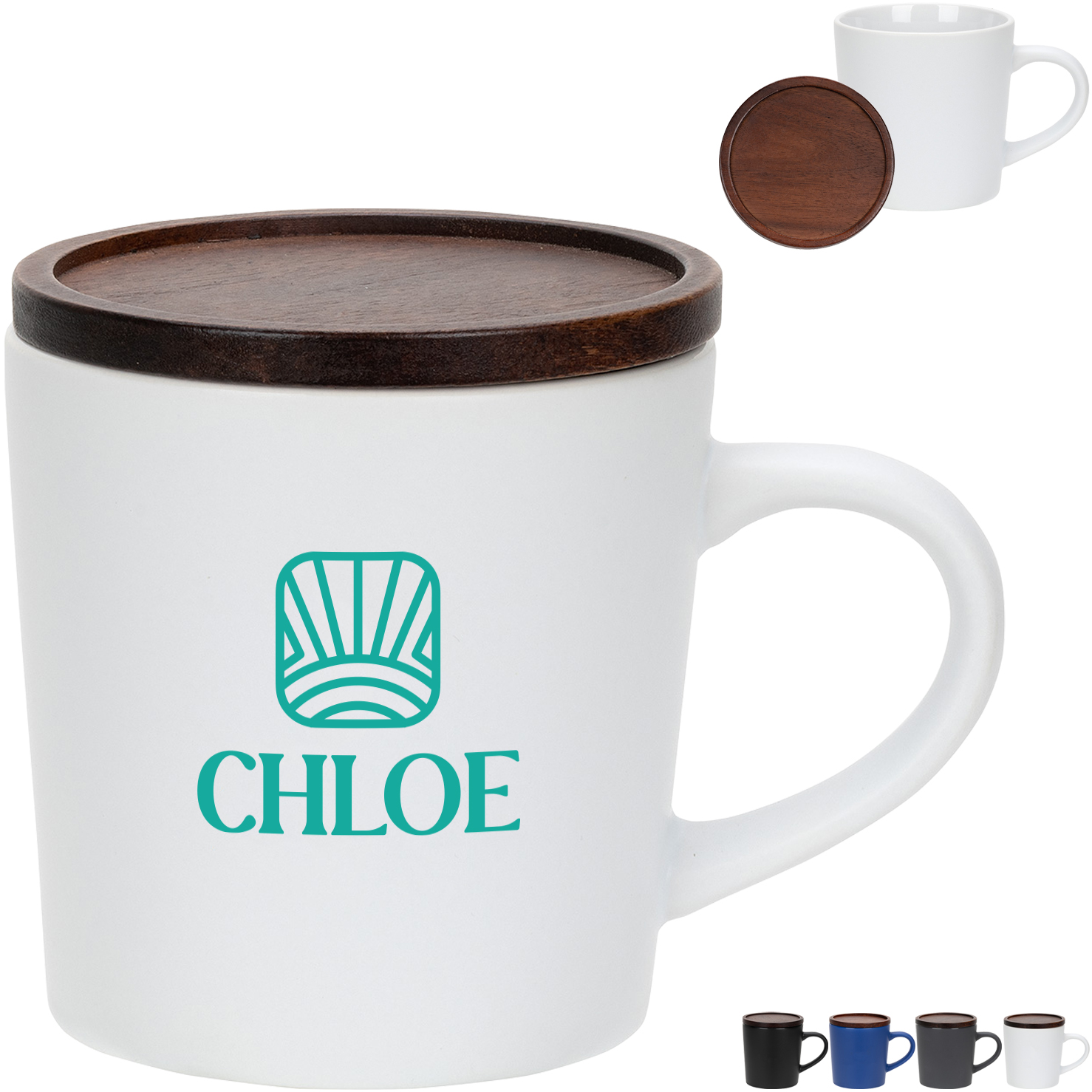 Product Photo 1 Circo Ceramic Mug w/ Wooden Lid, 16oz.