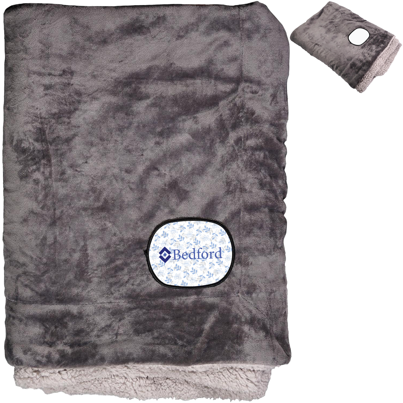 Product Photo 1 Sherpa Fleece Embroidered Emblem Blanket, 51" x 59"