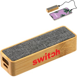 Bamboo & rPET FSC® Mini Power Bank, 2000mAh - AR1719