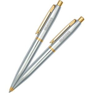 Sheaffer® VFM Polished Chrome Gold Trim Ballpoint Pen - LD5487