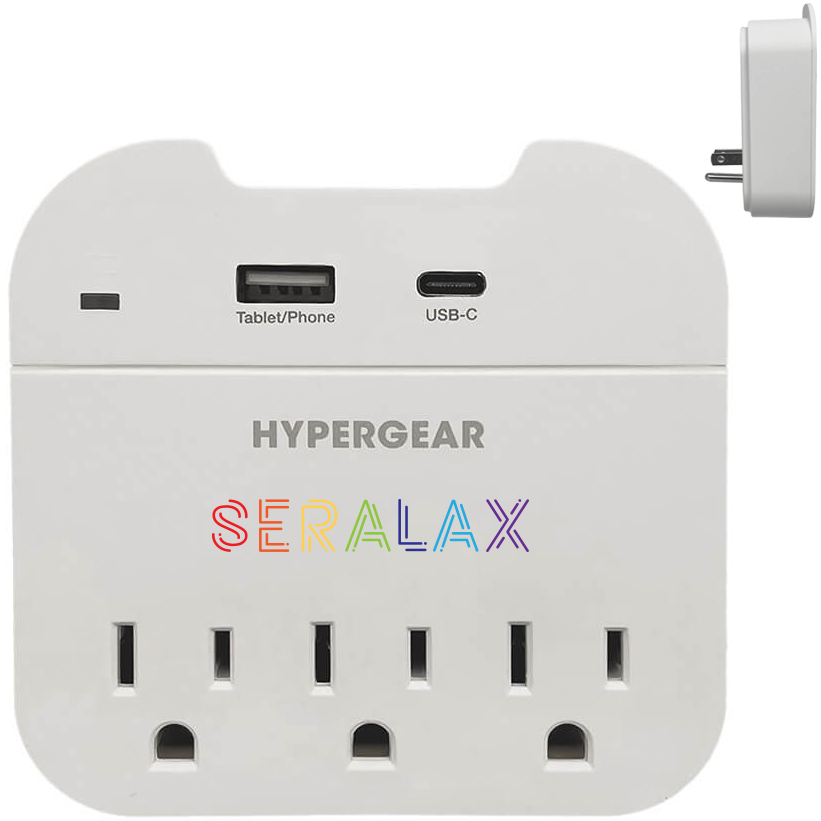 Product Photo 1 HyperGear Multi Plug 5 Outlet Extender with USB-C & USB Ports