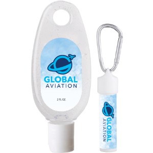 Hand Sanitizer & Lip Moisturizer With SPF15 Carabiner Kit - WB3741