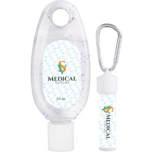 Moisturizing Hand Sanitizer & Lip Moisturizer Carabiner Kit - WB3747