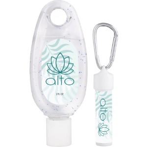 Moisturizing Sanitizer & Lip Moisturizer SPF15 Carabiner Kit - WB3748