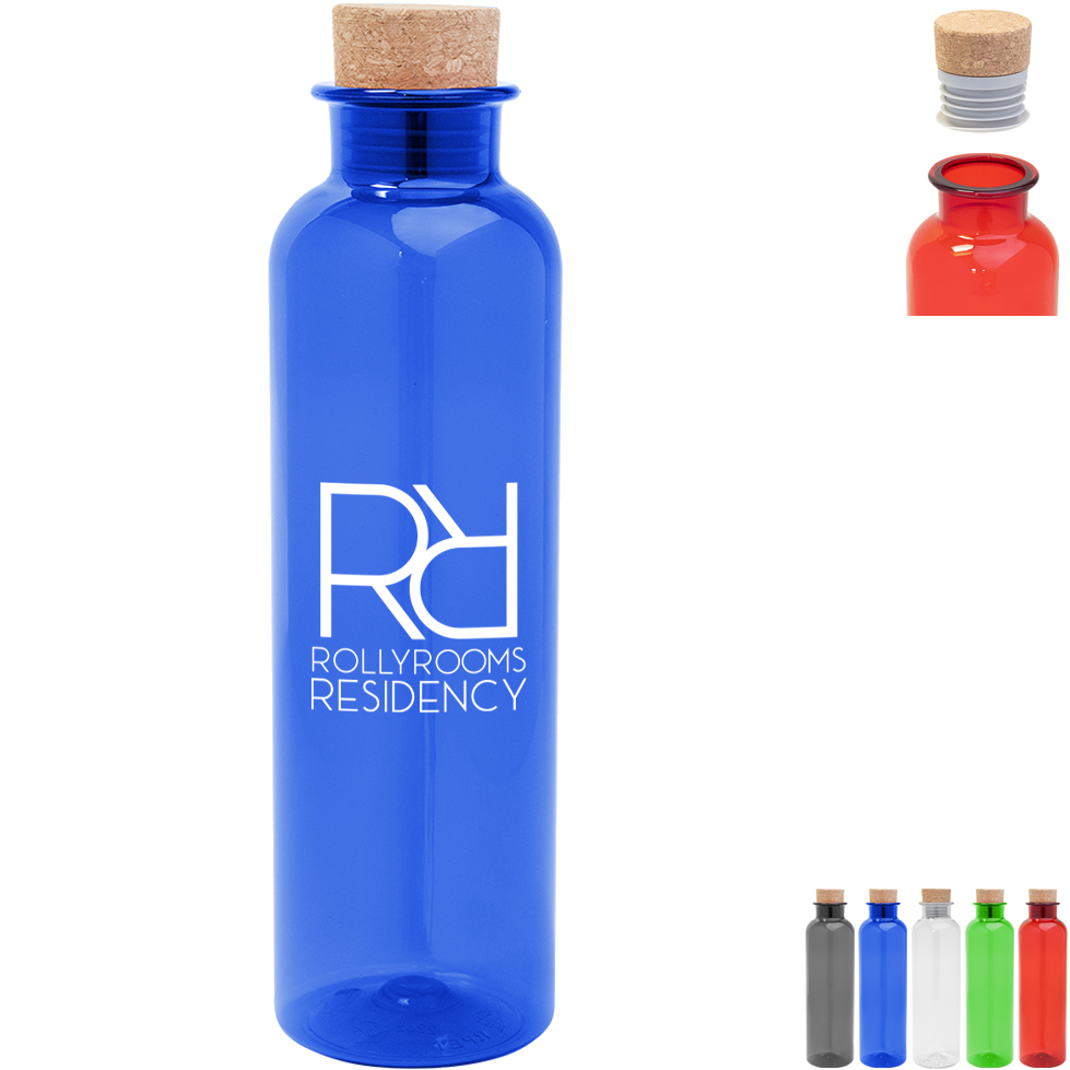 Product Photo 1 Maddie rPET Bottle w/ Cork Lid, 20oz.