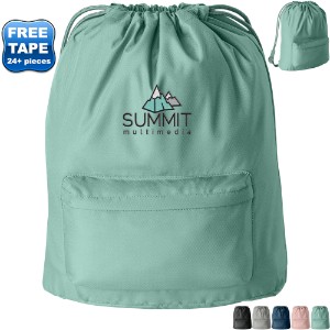 Port Authority® Matte Diamond Polyester Pocket Cinchpack - WJ7123