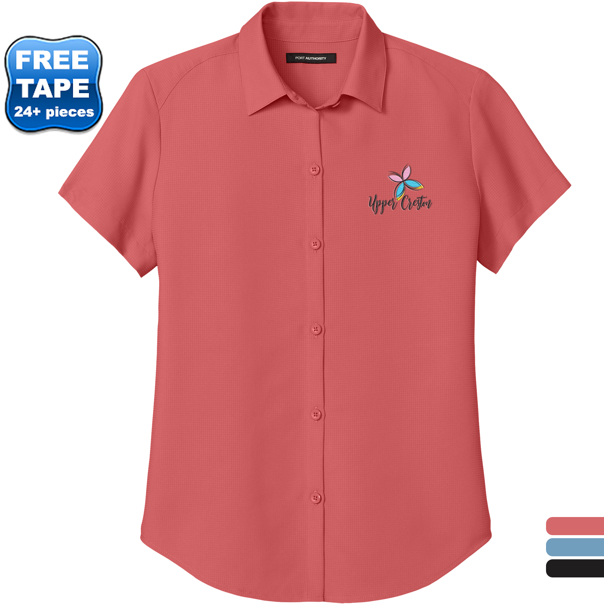 Product Photo 1 Port Authority® Short Sleeve Polyester UV Dockside Ladies' Shirt