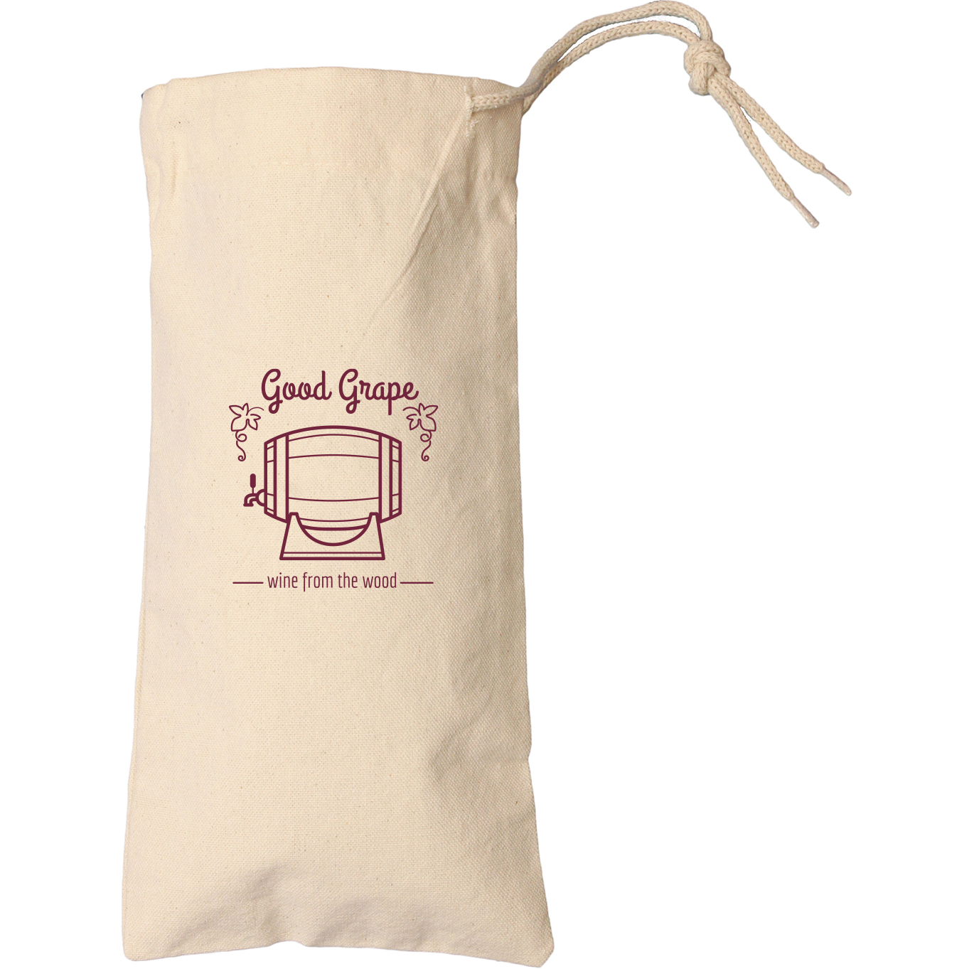 Product Photo 1 Natural Cotton Drawstring Wine Tote Bag