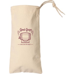 Natural Cotton Drawstring Wine Tote Bag - SB2657