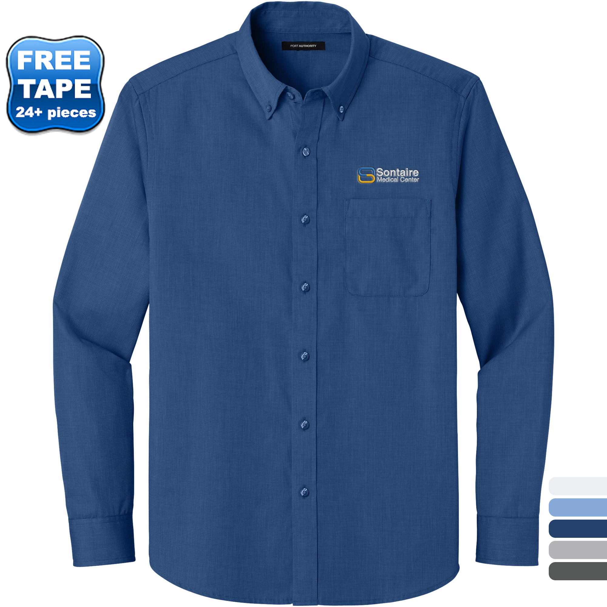 Product Photo 1 Port Authority® Long Sleeve Nailhead Cotton/Recycled Poly Easy Care Men's Shirt