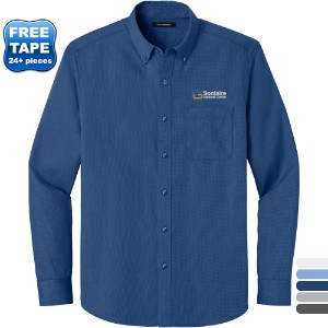 Port Authority® Long Sleeve Nailhead Cotton/Recycled Poly Easy Care Men's Shirt - WJ7131