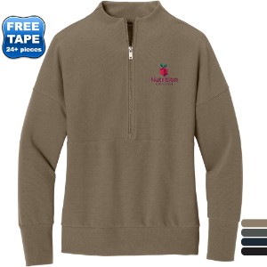 MERCER+METTLE™ Linear Texture Tri-Blend Ladies' 1/4 Zip - WJ7108