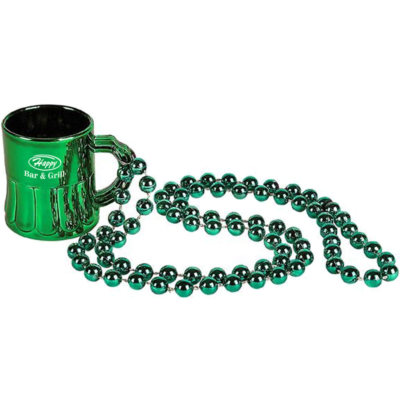 Product Photo 1 Green Beer Mug Shot Glass with Beaded Necklace, 1oz.
