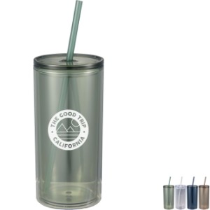 Marly Recycled Acrylic Tumbler w/ Straw, 16oz. - LD5512