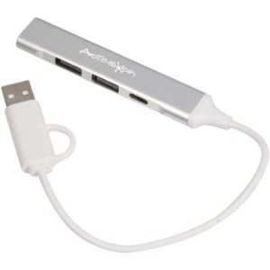 Recycled Aluminum 4-Port USB-A and C Hub - LD5496