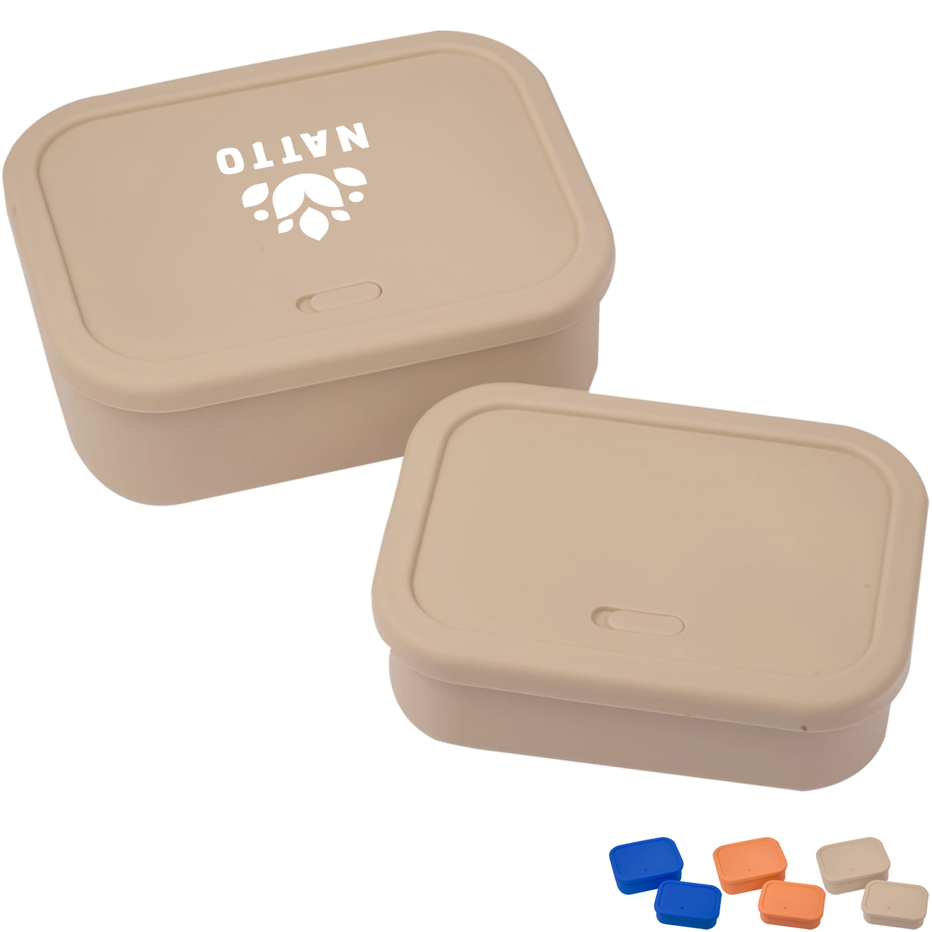 Product Photo 1 Silicone Food Storage Box with Air Valve Set, 24oz. & 44oz.
