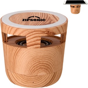 Woodgrain Wireless Charging Pad & Speaker - HT1012